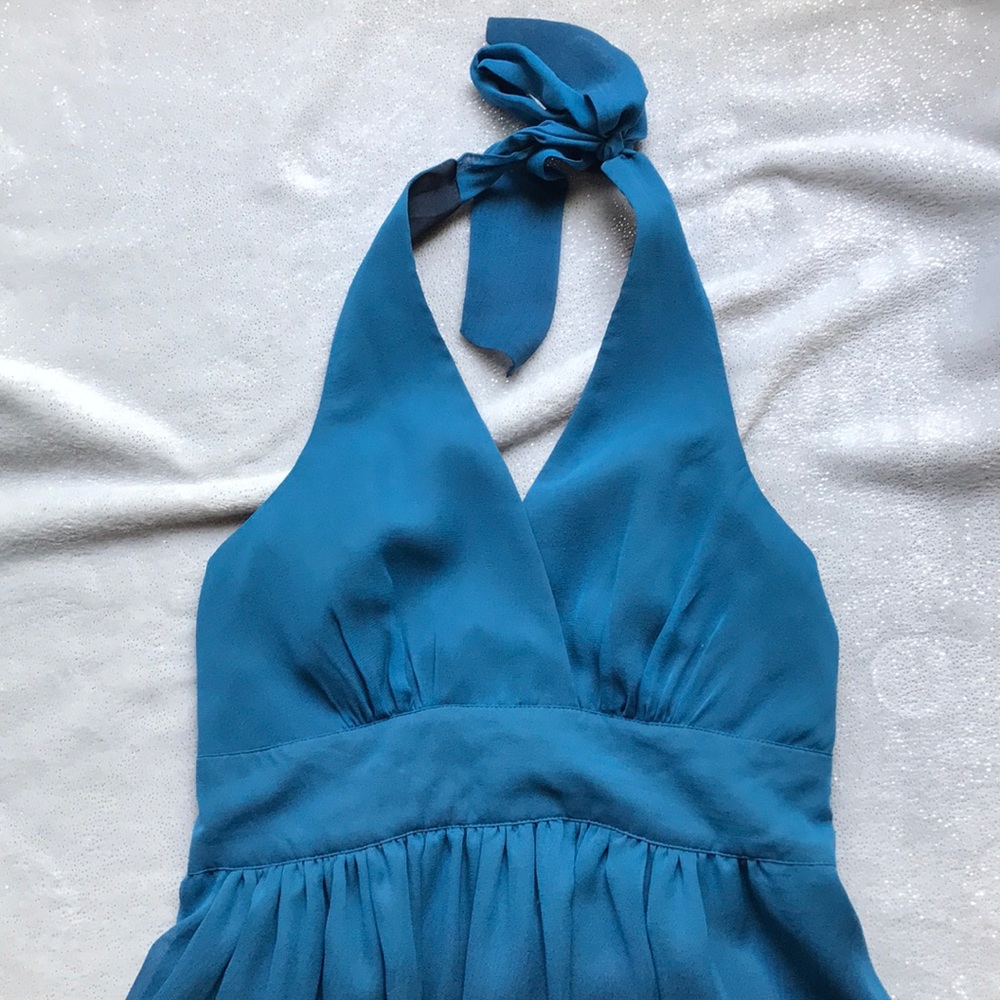 Stunning Teal Ombré colored Express Halter dress - Picture 2 of 5